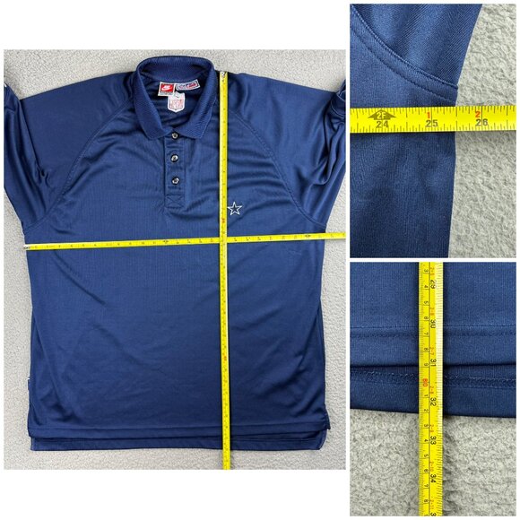 Vintage Dallas Cowboys Polo Shirt Men Extra Large XL Navy Blue Nike Pro Line NFL - Picture 11 of 11